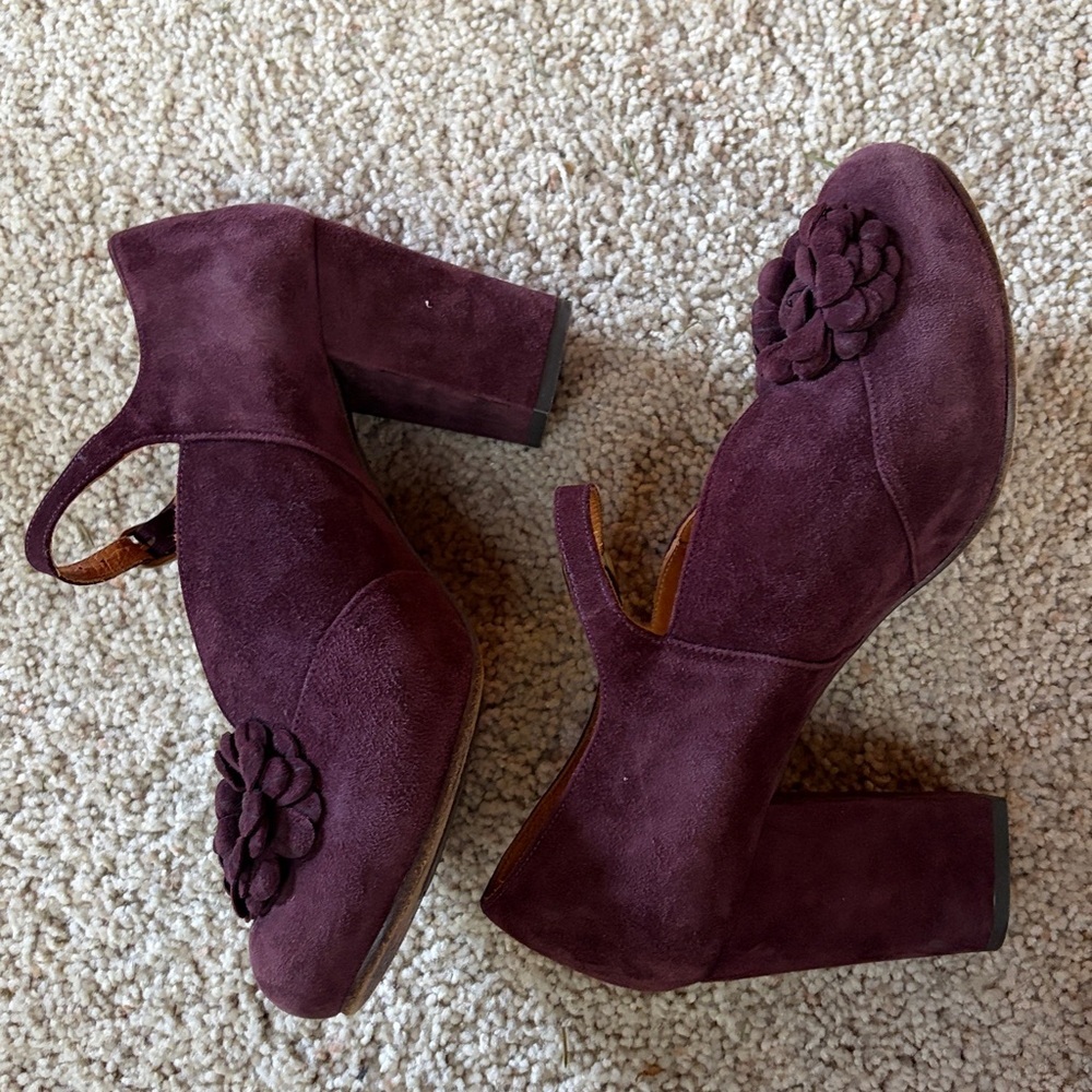 Chie Mihara Mary Jane platform suede high heels ankle strap - Picture 12 of 13